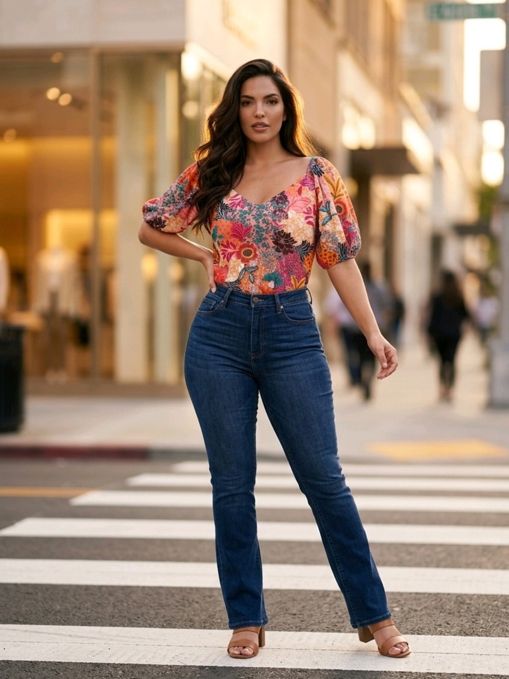 LOFT Passionate Floral Patchwork Bloom Top